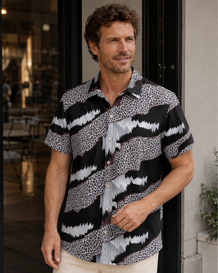 Mofybuy Leopard Zebra Mix Shirt