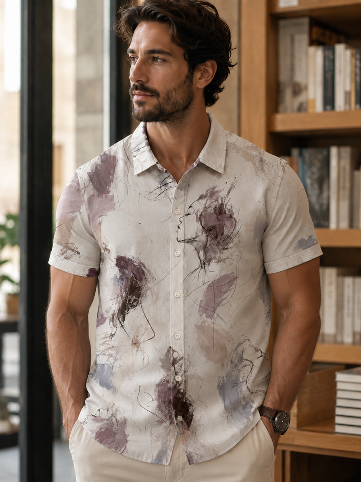 Mofybuy Abstract Portrait Sketch Shirt