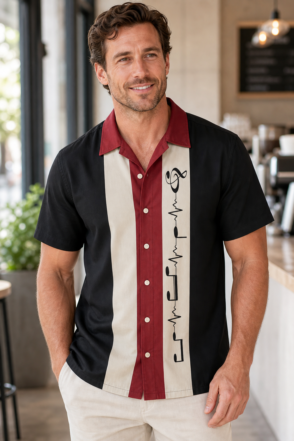 Mofybuy Rhythm Pulse Panel Shirt