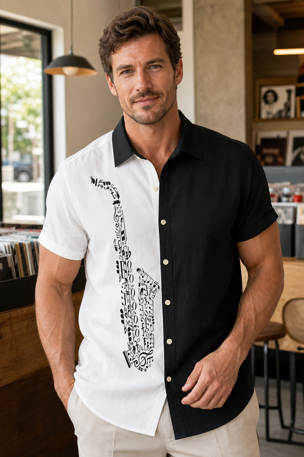 Mofybuy Split Sax Note Shirt