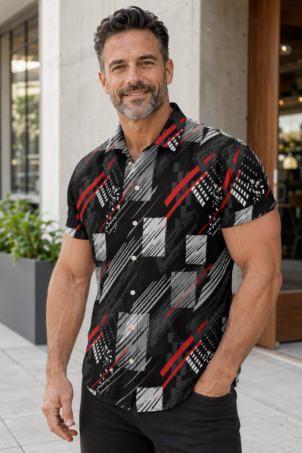 Mofybuy Redline Abstract Shirt