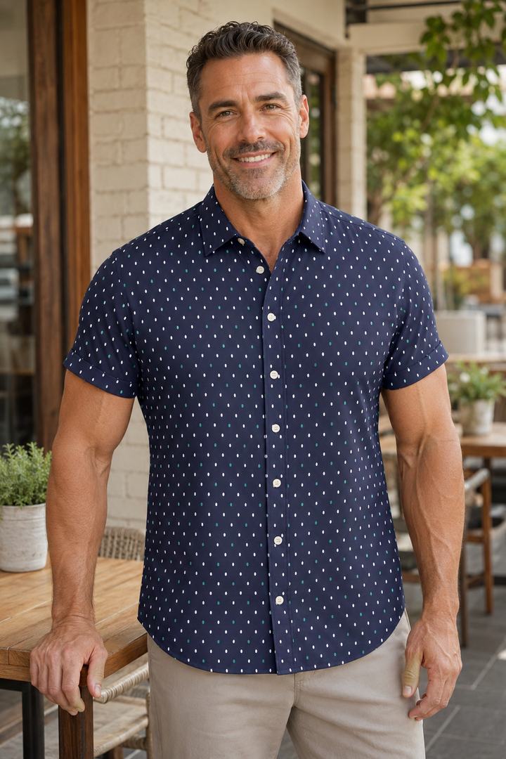 Mofybuy Midnight Pin Dot Shirt
