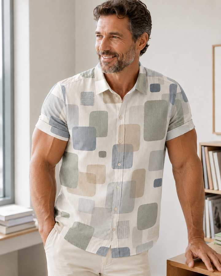 Mofybuy Soft Block Geometry Shirt
