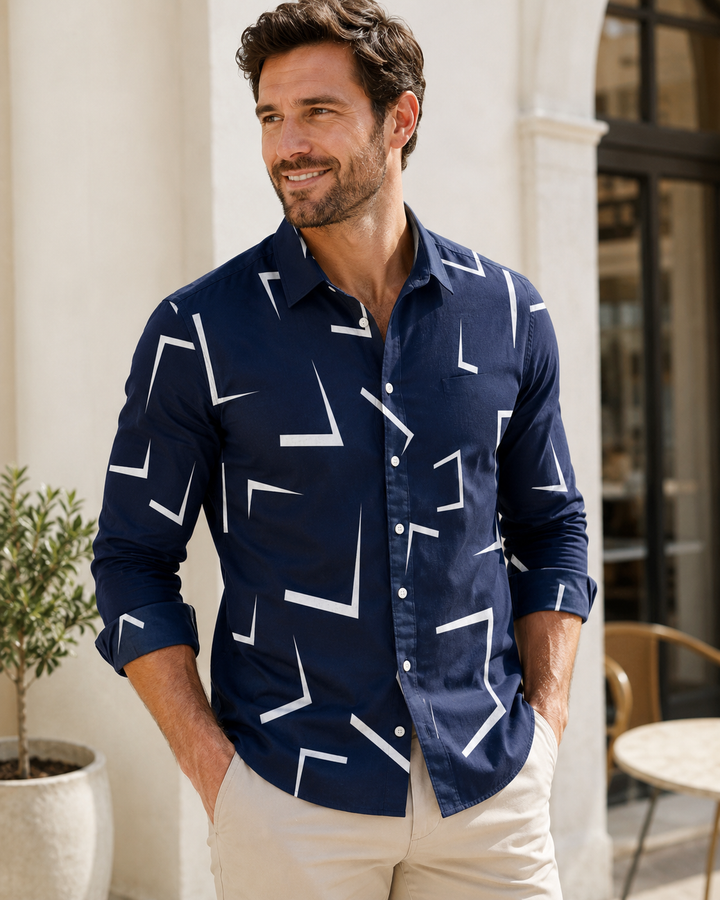 Mofybuy Navy Angle Shirt