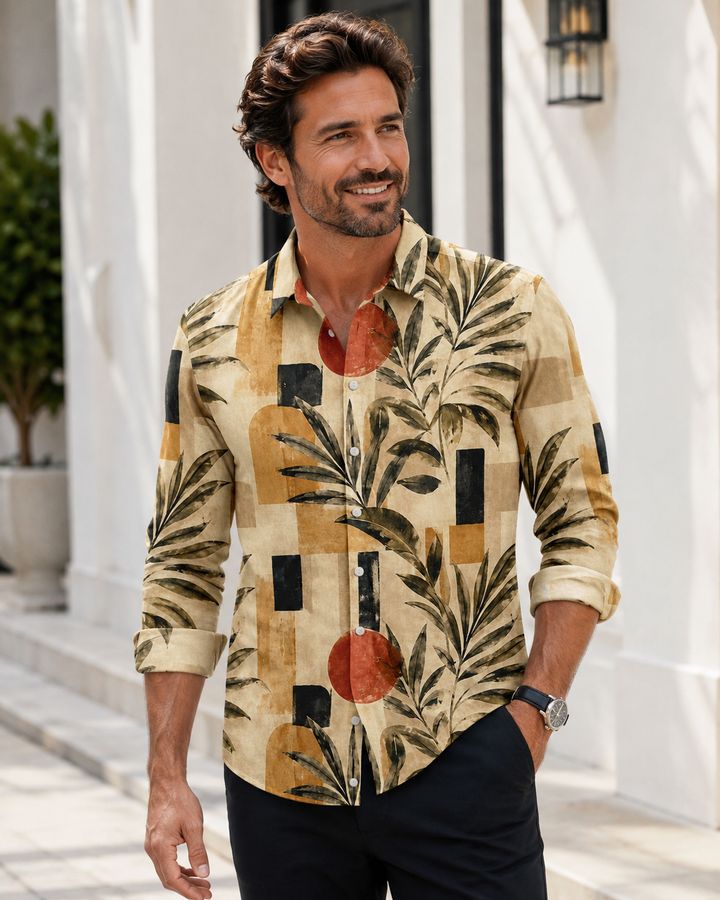 Mofybuy Solstice Palm Geometry Shirt