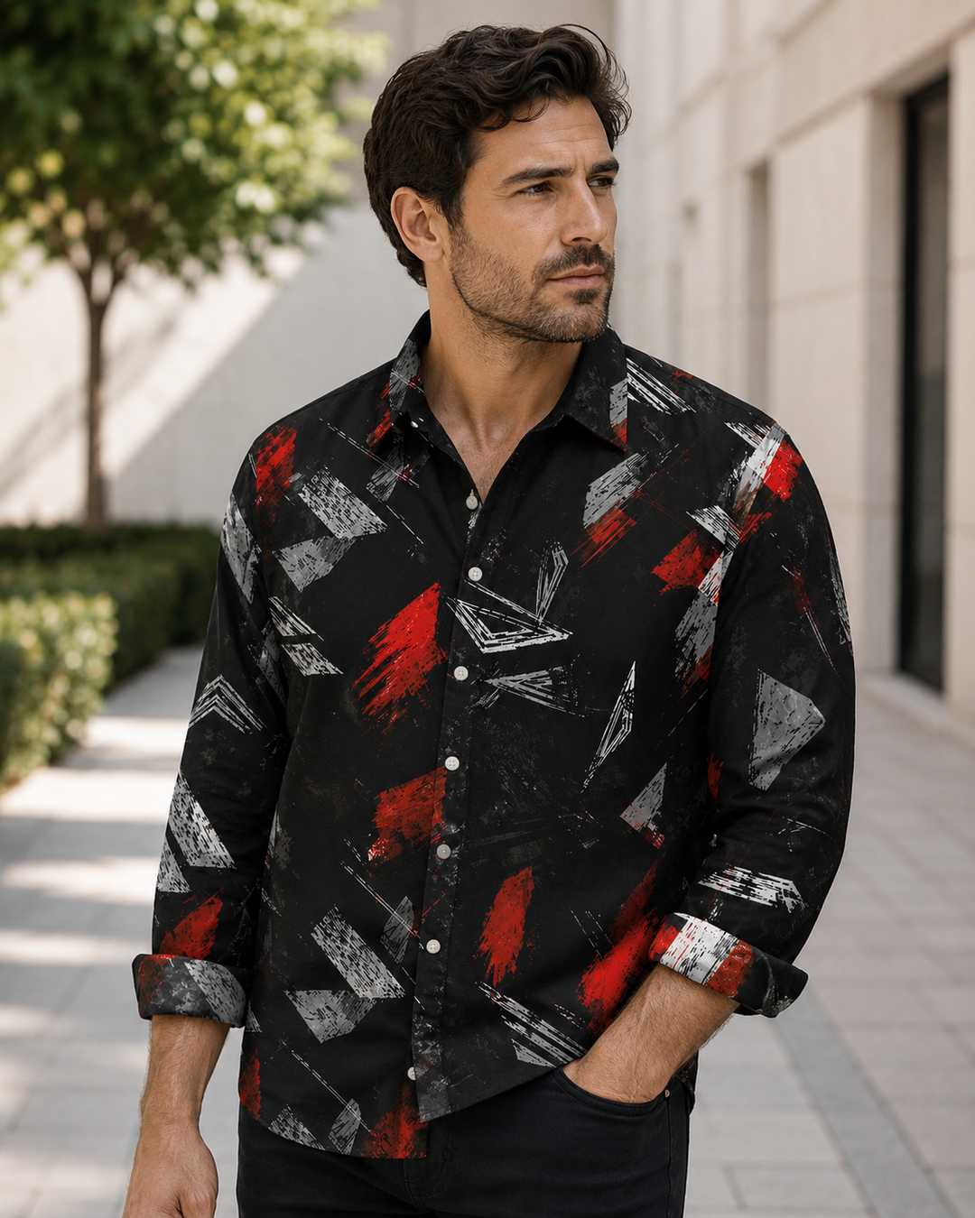 Mofybuy Crimson Shard Shirt