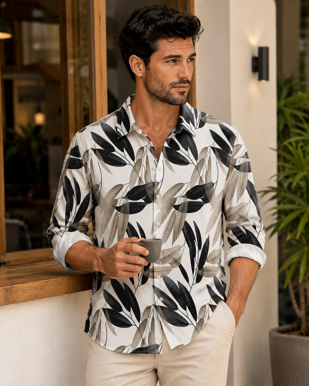 Mofybuy Shadow Leaf Shirt