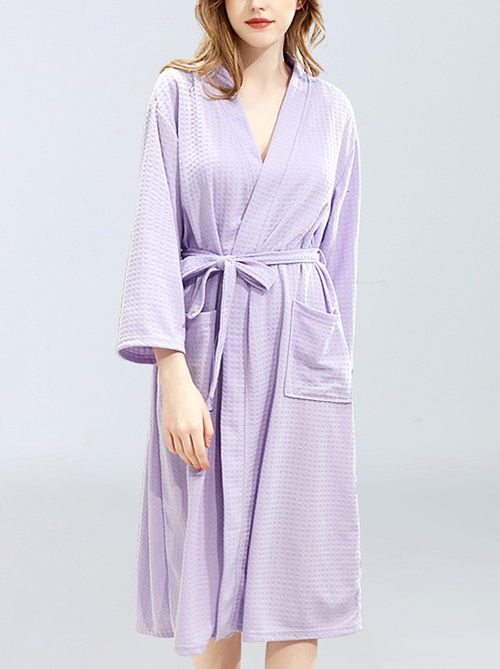 Mofybuy waffle-knit skin-friendly, sweat-absorbent, soft and comfortable bathrobe.
