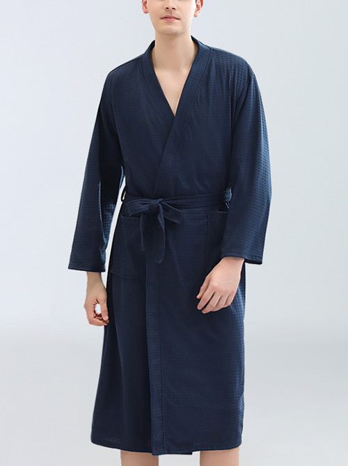 Mofybuy waffle-knit skin-friendly, sweat-absorbent, soft and comfortable bathrobe.