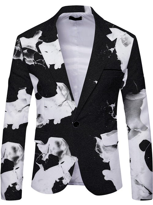 Mofybuy Men's Fashion Casual Party Printed Tuxedo