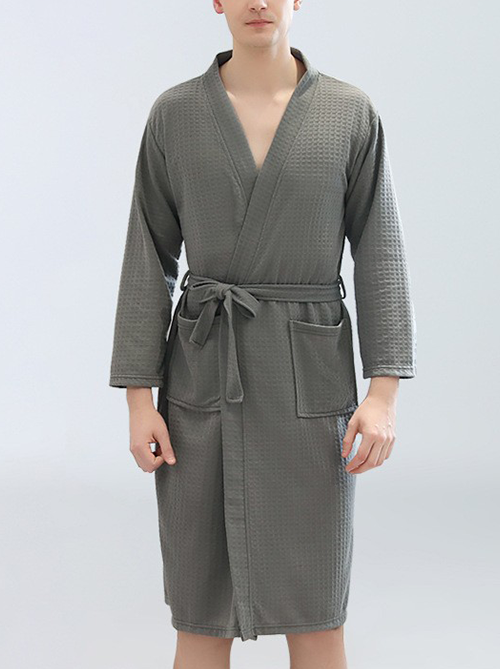 Mofybuy waffle-knit skin-friendly, sweat-absorbent, soft and comfortable bathrobe.