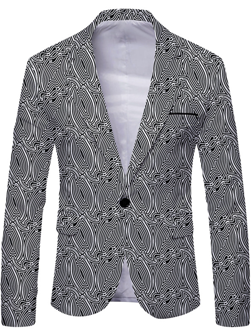 Mofybuy Men's Fashion Casual Party Printed Tuxedo